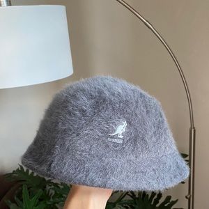grey angora kangol bucket hat size small